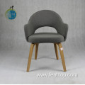 Upholstered chair with wood legs cafe dining style